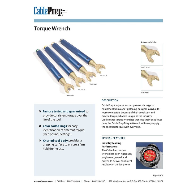 CablePrep Torque Wrench, 7/16 in Dr, 0 to 30 in.-lb. TRX-7/16-30 - Image 4
